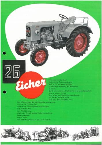 Eicher Tractor Model 26 Brochure - In German