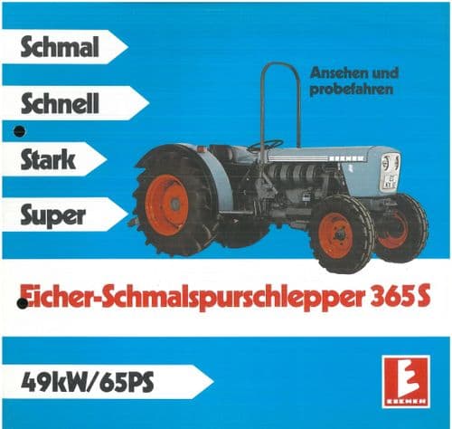 Eicher Tractor Model 365S Brochure - In German