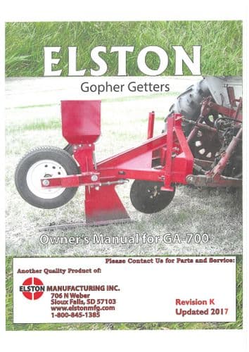 Elston Gofer Getter GA700 Operators Manual