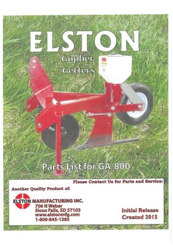 Elston Gopher Getter GA800 Parts Manual