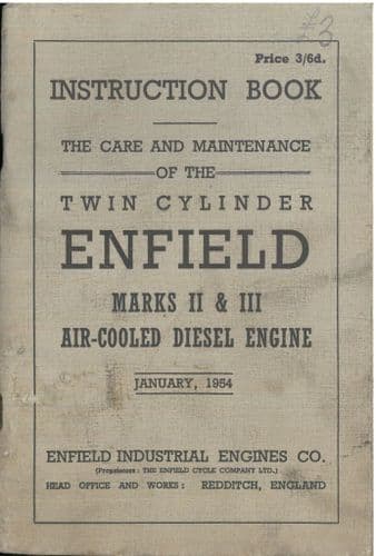 Enfield Air-Cooled Diesel Engine Mark II & III Operators Manual