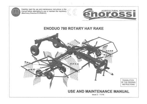 Enorossi Rotary Rake ENODUO 780 Operators Manual