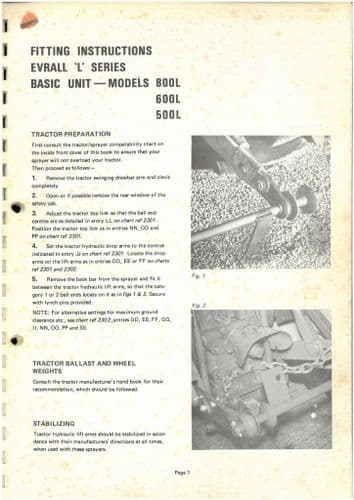 Evrall Sprayer 'L' Series Operators Manual