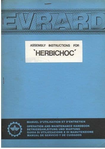 Evrard Herbichoc Herbicide Contact Applicator Operators Manual with Parts List