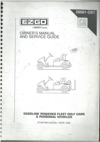 Ezgo Gasoline Powered Fleet Golf Cars & Personal Vehicles Operators Manual