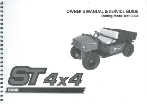 Ezgo ST 4x4 Starting Model Year 2004 Operators Manual