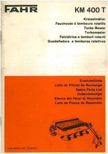 Fahr Drum Mower KM400T  Parts Manual