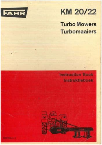 Fahr Turbo Mowers KM20  KM22 Operators Manual - ORIGINAL MANUAL