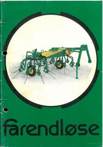 Farendlose Rotary Hay Tedder RW320-1 Rake Windrower Operators Manual with Parts Manual