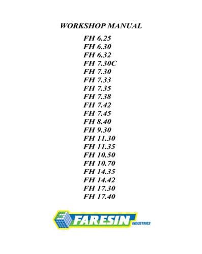 Faresin Telehandler FH8.40 FH9.30 FH11.30 FH11.35 FH10.50 FH10.70 Workshop Repair Manual