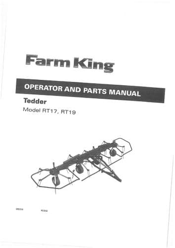 Farm King Tedder RT17 & RT19 Operators and Parts Manual
