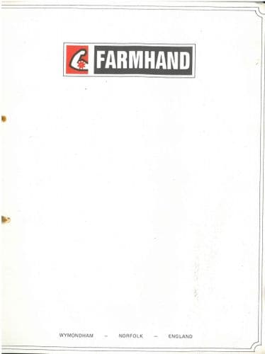 Farmhand Vermeer F & G Baler Workshop Service Manual