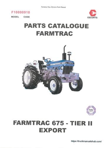 Farmtrac Tractor 675 Tier III Export Parts Manual