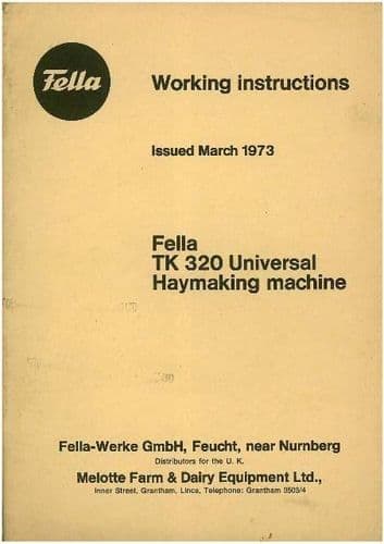 Fella Universal Haymaker TK320 Operators Manual