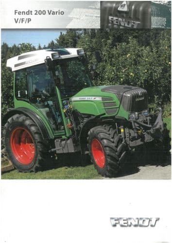 Fendt Tractor 207V 207F 208V 208F 209V 209F 209P 210V 210F 210P 211V 211F 211P Brochure