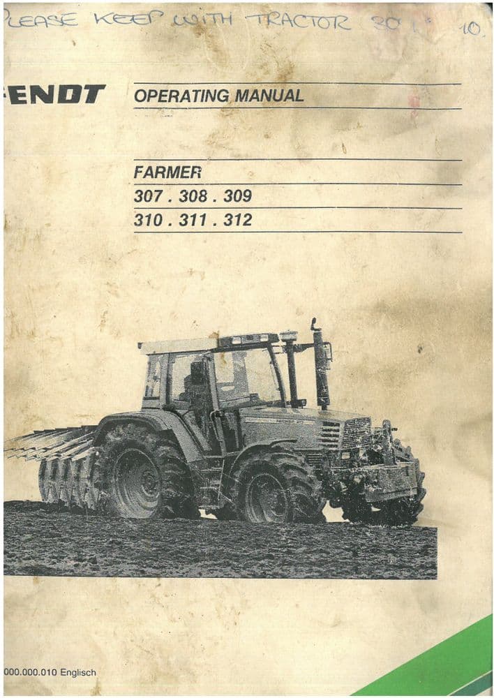 Fendt Farmer 307C 308C 309C Betriebsanleitung – MOPDP