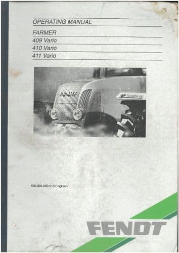 Fendt Tractor Farmer 409 410 411 Operators Manual