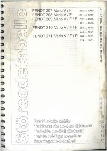 Fendt Tractor Fault Code Table Vario 207 208 209 210 211 309 310 311 312 COM III Service  Manual
