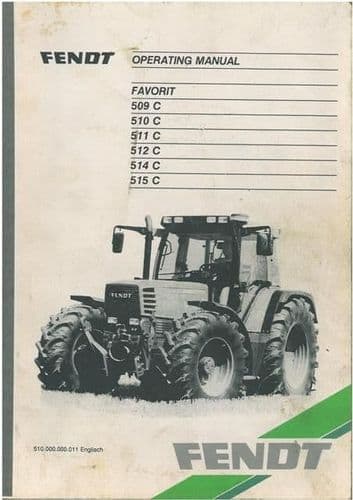 Fendt Tractor Favorit 509C 510C 511C 512C 514C 515C Operators Manual