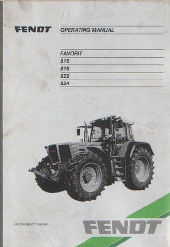 Fendt Tractor Favorit 816 818 822 & 824 Operators Manual