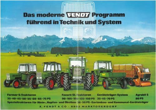 Fendt Tractor Programm Farmer Favorit Agrobil Toolcarrier Brochure - In German