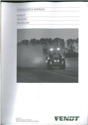 Fendt Tractor Vario Doc Vario Guide Operators Manual