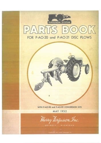 Ferguson Disc Plough P-AO-20 and P-AO-21 Parts Manual