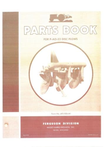 Ferguson Disc Plough P-AO-22 Parts Manual