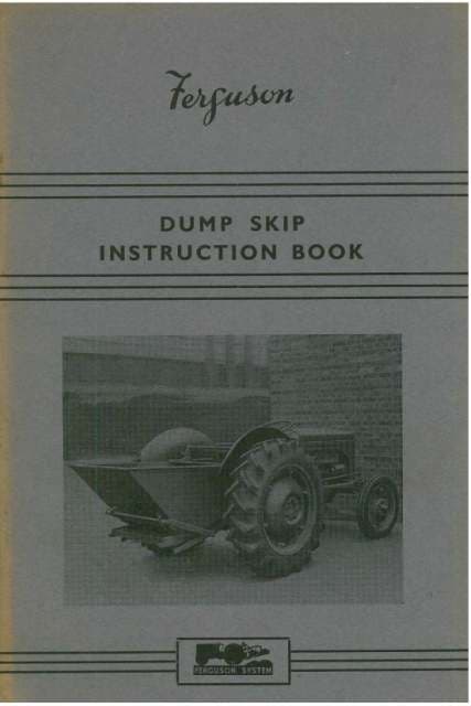 Ferguson Dump Skip Operators Manual - Dumpskip
