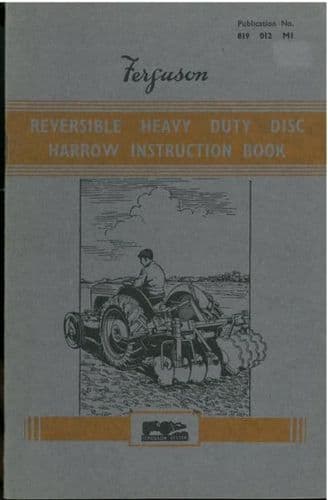 Ferguson Heavy Duty Disc Harrow Operators Manual