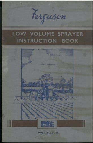 Ferguson Low Volume Sprayer Operators Manual