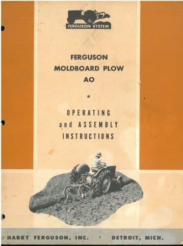 Ferguson Moldboard Plow AO Operators Manual