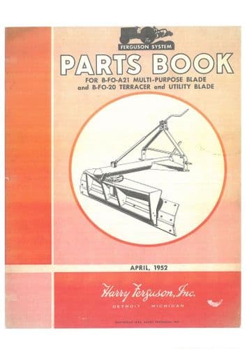 Ferguson Multi Purpose Blade B-FO-A21 and Terracer Utility Blade B-FO-20 Parts Manual