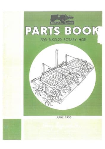 Ferguson Rotary Hoe R-KO-20 Parts Manual