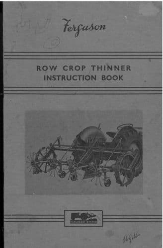 Ferguson Row Crop Thinner Operators Manual