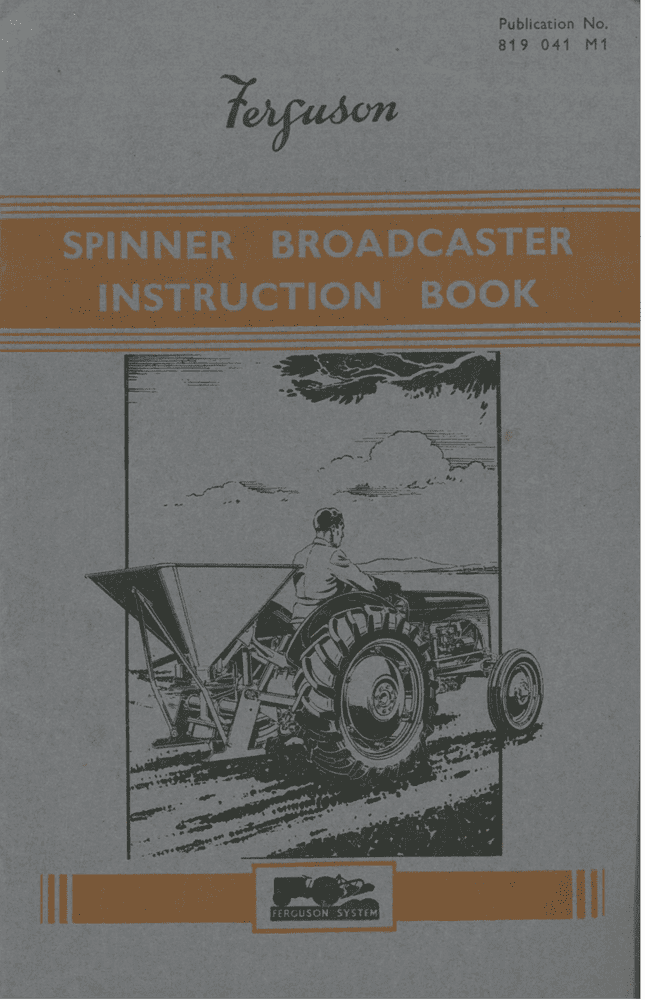 Ferguson Spinner Broadcaster Operators Manual