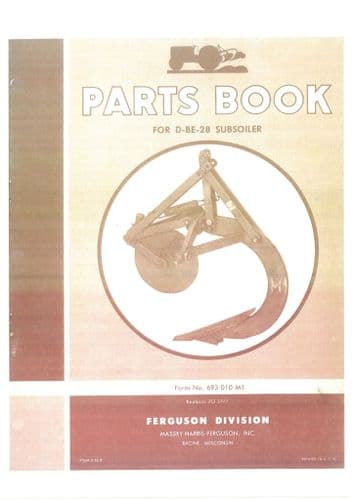 Ferguson Subsoiler D-BE-28 Parts Manual