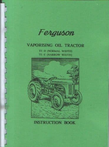 Ferguson Tractor Vaporising Oil TE-D & TE-E Operators Manual - TED 20