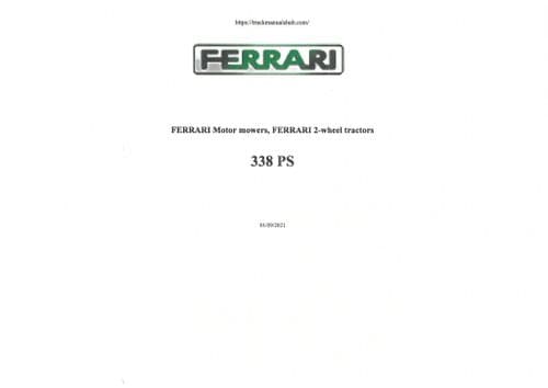Ferrari Motor Mower Wheel Tractor 338PS Parts Manual