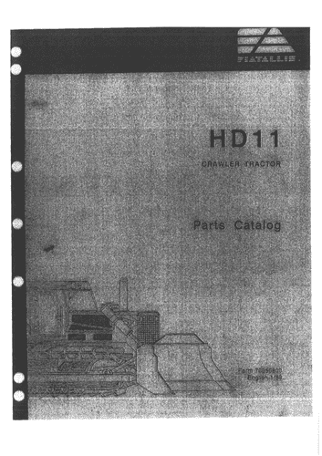 Fiat Allis  Crawler Tractor Bulldozer HD11 Parts Manual - HD 11
