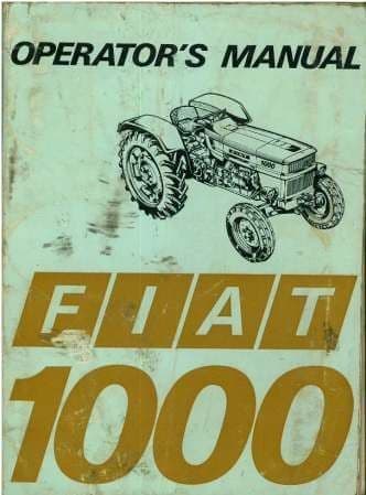 Fiat Tractor 1000 Operators Manual