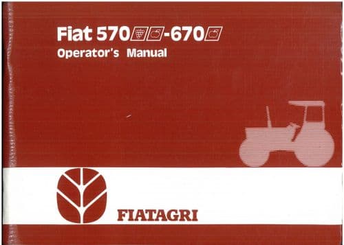 Fiat Tractor 570 570DT 670 670DT Vineyard & Orchard  Operators Manual