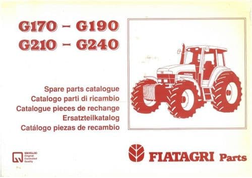 Fiatagri Tractor G170 G190 G210 G240 Parts Manual