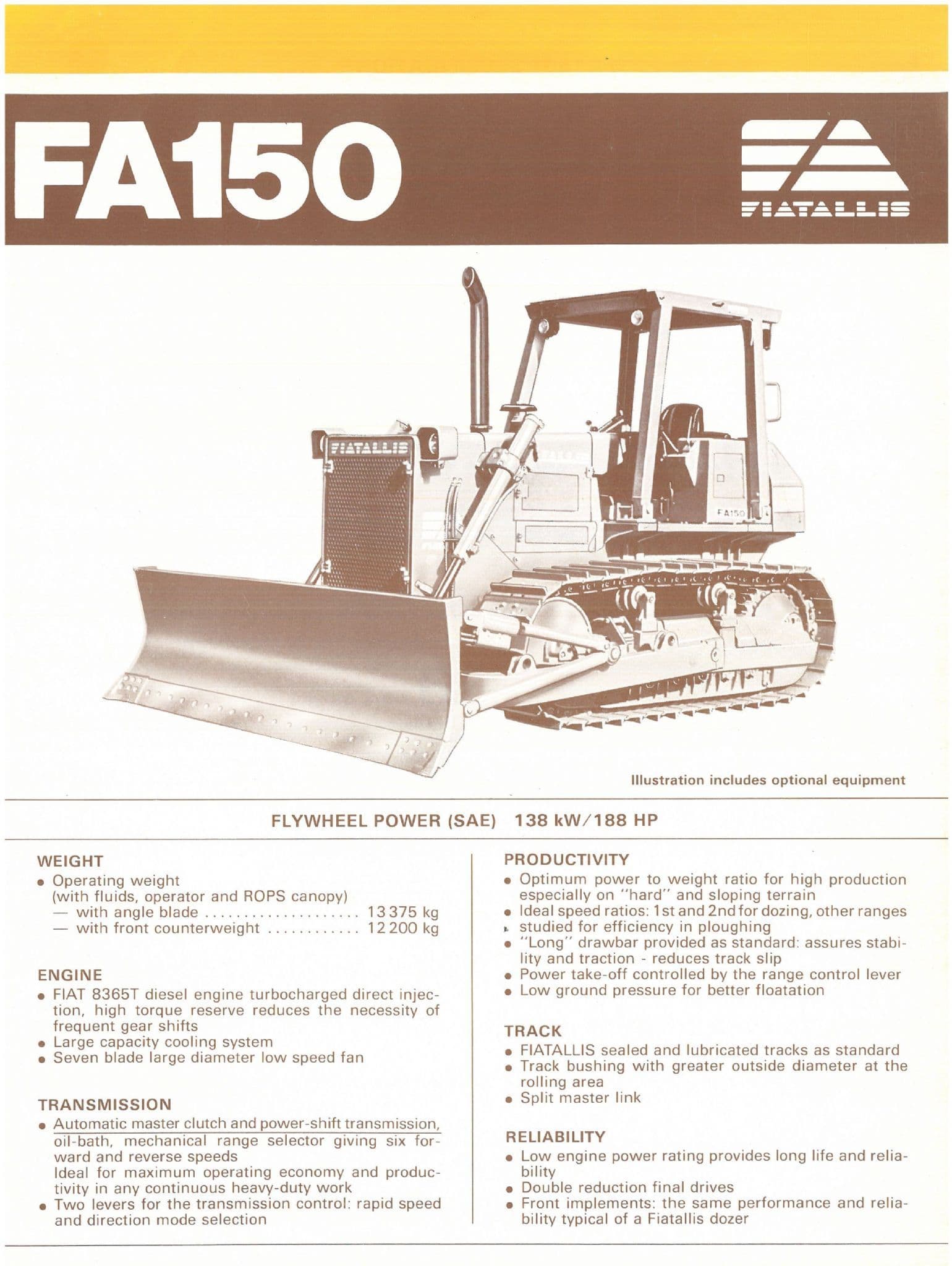 FiatAllis Dozer FA150 Brochure