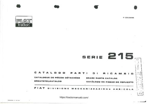 FiatTratori Fiat 215 Parts Manual