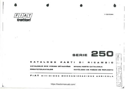 FiatTratori Fiat 250 Parts Manual
