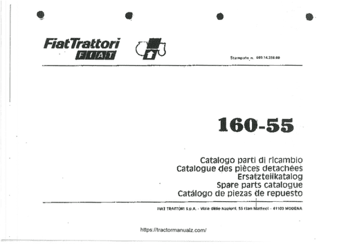 FiatTratori Fiat Crawler Tractor 160-55 Parts Manual