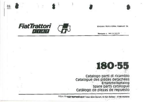 FiatTratori Fiat Crawler Tractor 180-55 Parts Manual