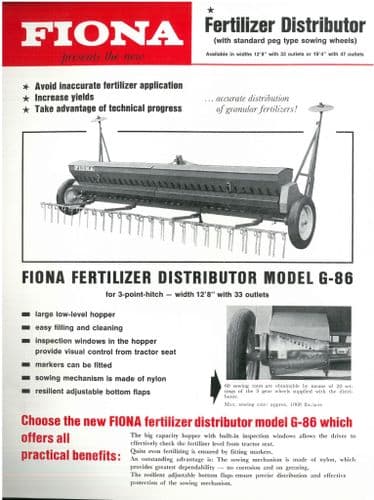 Fiona Fertilizer Distributor G-86 Brochure