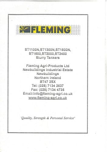 Fleming Slurry Tankers ST1100N, ST1300N, ST1600N, ST1600, ST2000, ST2400 Operators Manual